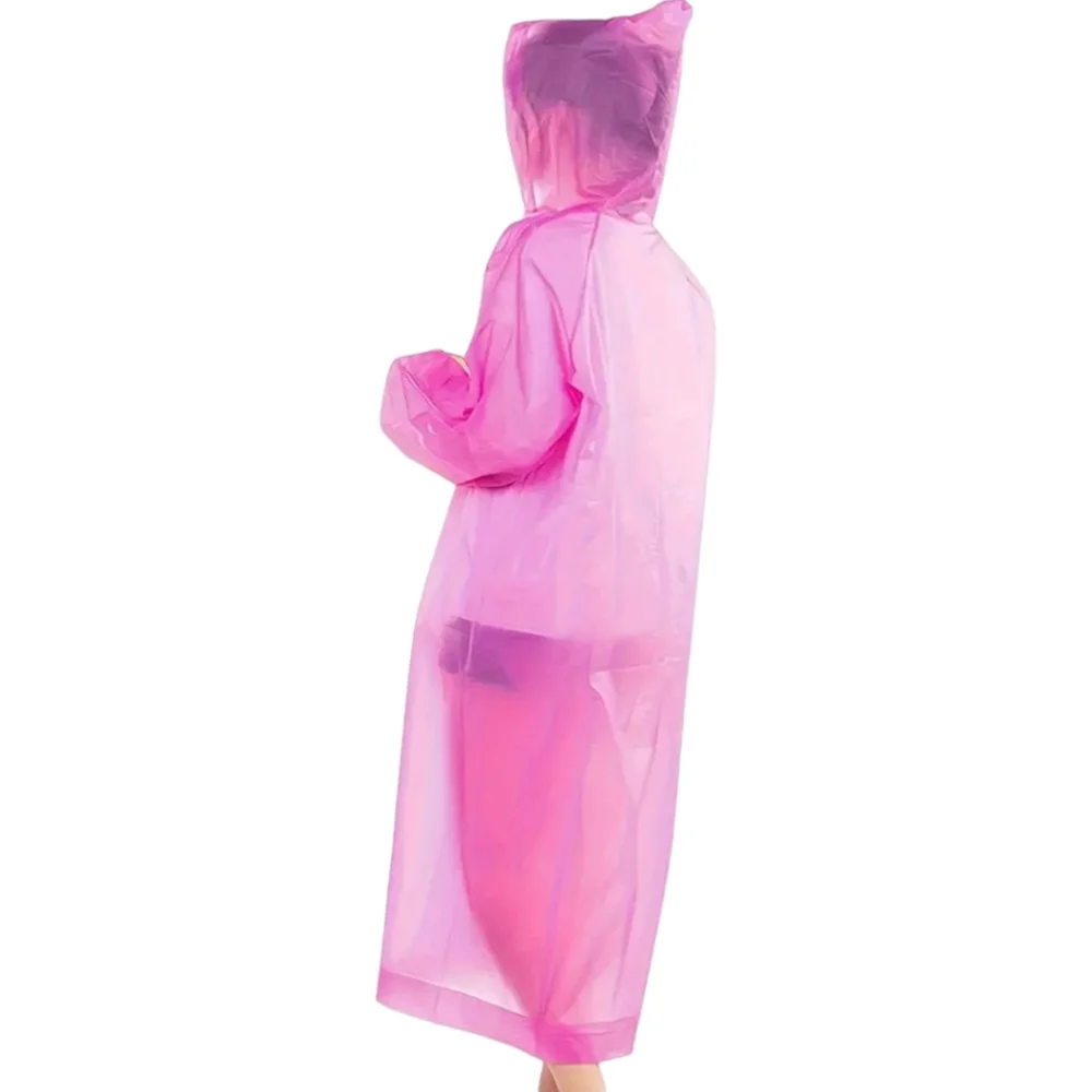 EVA Women's Portable Rain coat, Windproof And Waterproof, Thick, Pink - Picture 3 of 5